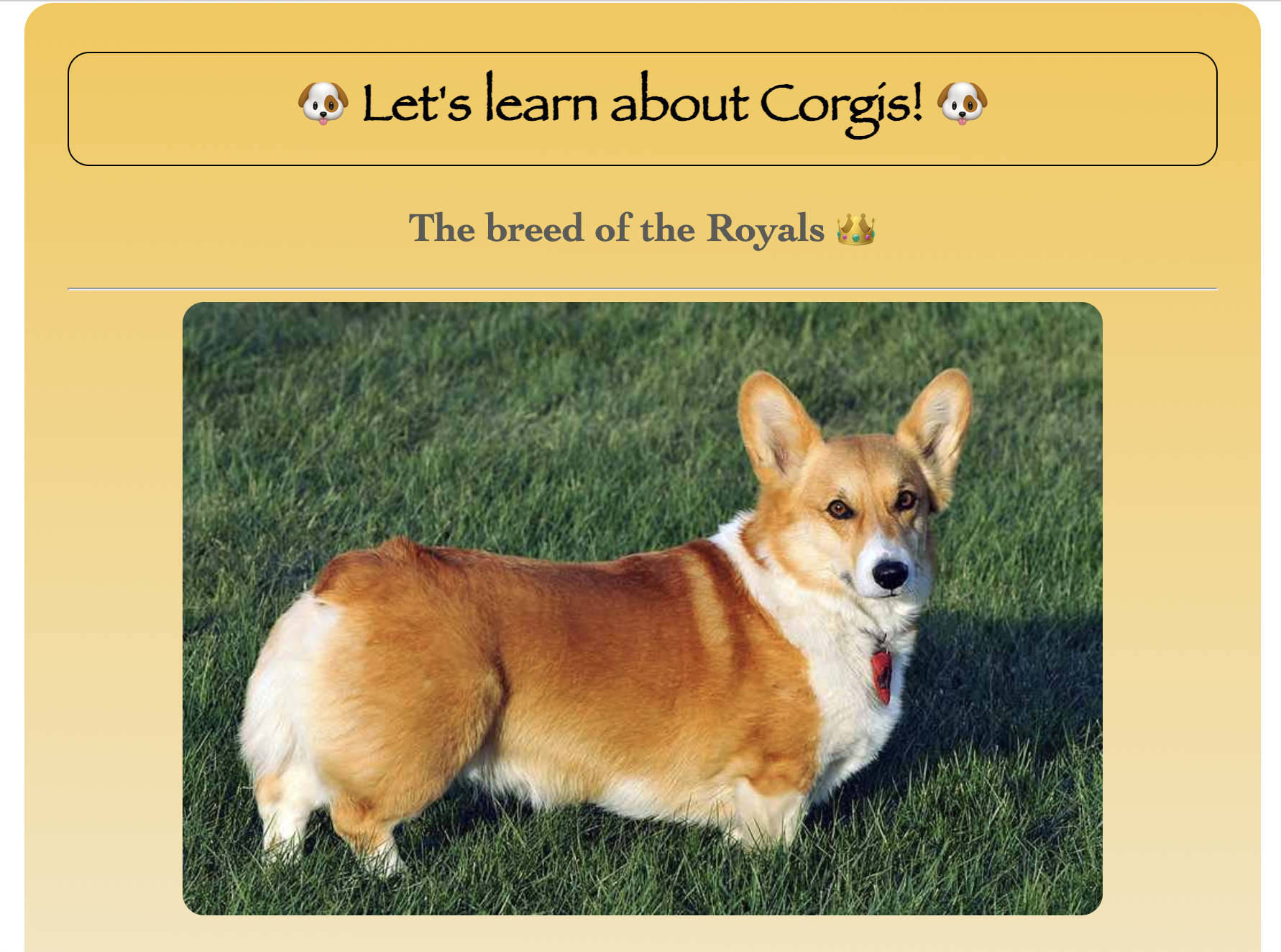 Corgis webpage