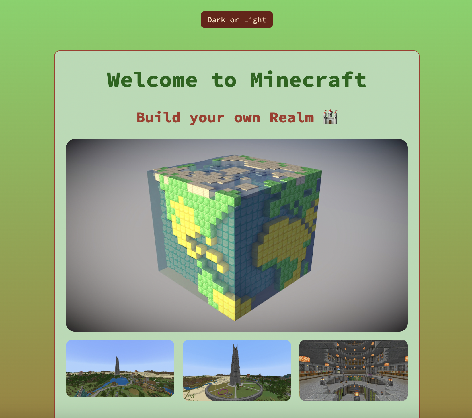 minecraft page