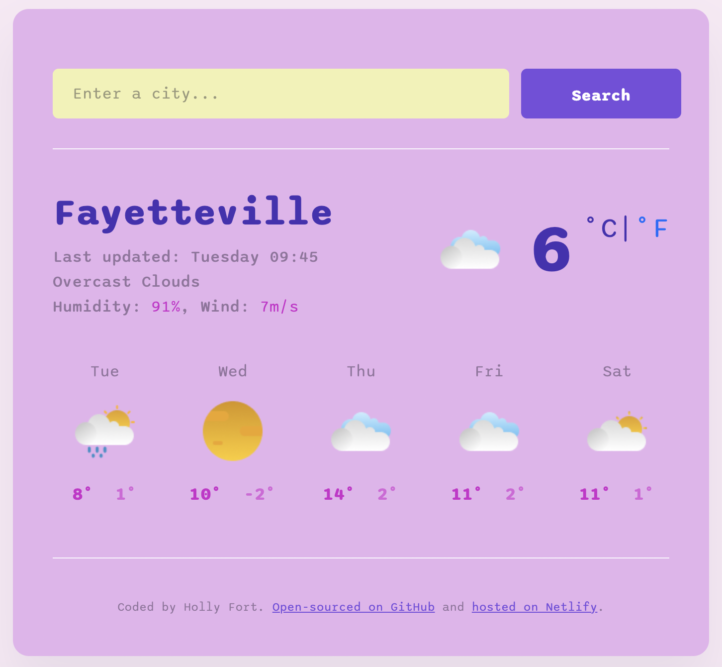 weather-app page